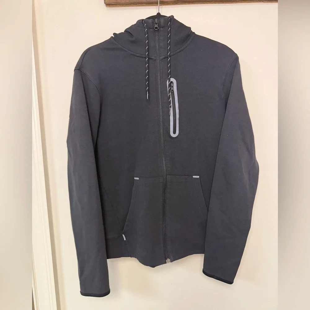 Old Navy: Men's Active Black Hooded Zip Up Sweatshirt, Size S